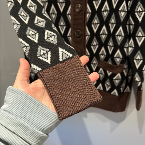 Autumn Adeigbo $525 NWT Brown Virgin Wool Button Up Sweater Odette Cardigan - Picture 3 of 7